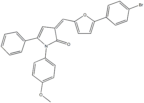 3-{[5-(4-bromophenyl)-2-furyl]methylene}-1-(4-methoxyphenyl)-5-phenyl-1,3-dihydro-2H-pyrrol-2-one Structure