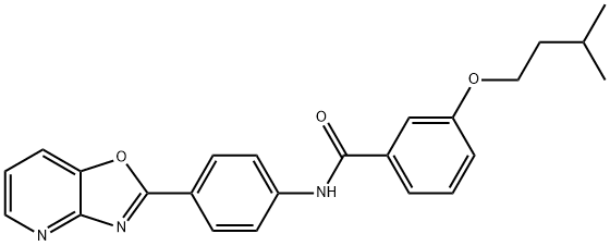 3-(isopentyloxy)-N-(4-[1,3]oxazolo[4,5-b]pyridin-2-ylphenyl)benzamide 구조식 이미지