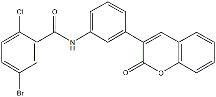 5-bromo-2-chloro-N-[3-(2-oxo-2H-chromen-3-yl)phenyl]benzamide Structure