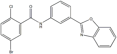 N-[3-(1,3-benzoxazol-2-yl)phenyl]-5-bromo-2-chlorobenzamide Structure