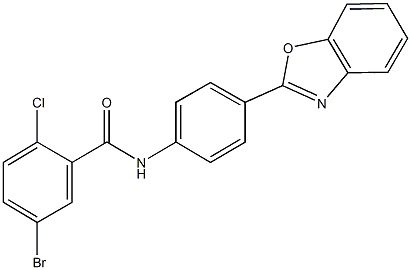 N-[4-(1,3-benzoxazol-2-yl)phenyl]-5-bromo-2-chlorobenzamide 구조식 이미지