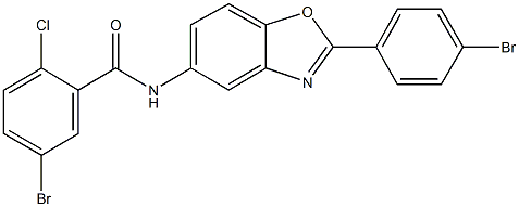 5-bromo-N-[2-(4-bromophenyl)-1,3-benzoxazol-5-yl]-2-chlorobenzamide 구조식 이미지