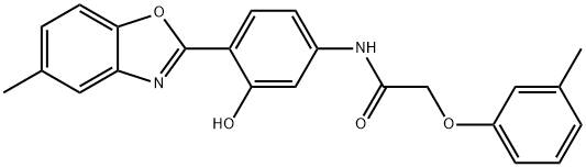 N-[3-hydroxy-4-(5-methyl-1,3-benzoxazol-2-yl)phenyl]-2-(3-methylphenoxy)acetamide Structure