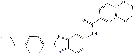 N-[2-(4-ethoxyphenyl)-2H-1,2,3-benzotriazol-5-yl]-2,3-dihydro-1,4-benzodioxine-6-carboxamide 구조식 이미지