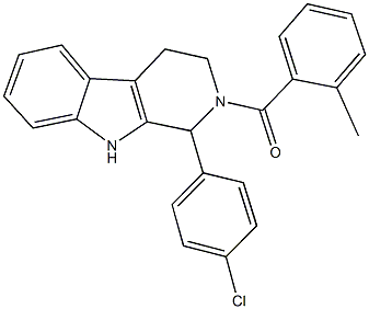 1-(4-chlorophenyl)-2-(2-methylbenzoyl)-2,3,4,9-tetrahydro-1H-beta-carboline Structure