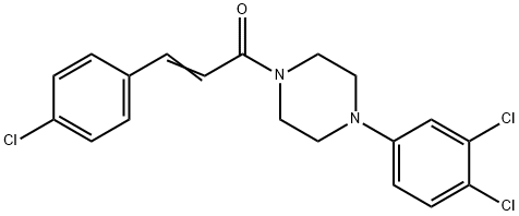 1-[3-(4-chlorophenyl)acryloyl]-4-(3,4-dichlorophenyl)piperazine Structure