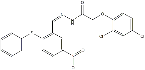 2-(2,4-dichlorophenoxy)-N'-[5-nitro-2-(phenylsulfanyl)benzylidene]acetohydrazide 구조식 이미지