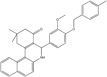 5-{3-methoxy-4-[(4-methylbenzyl)oxy]phenyl}-2,2-dimethyl-2,3,5,6-tetrahydrobenzo[a]phenanthridin-4(1H)-one Structure