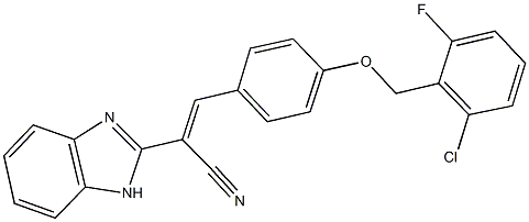 2-(1H-benzimidazol-2-yl)-3-{4-[(2-chloro-6-fluorobenzyl)oxy]phenyl}acrylonitrile Structure