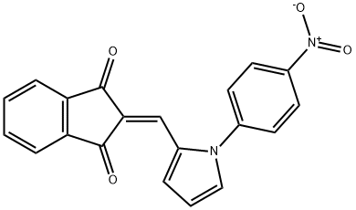 2-[(1-{4-nitrophenyl}-1H-pyrrol-2-yl)methylene]-1H-indene-1,3(2H)-dione 구조식 이미지