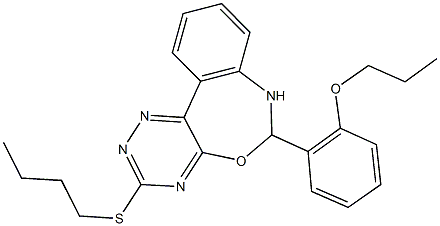 3-(butylsulfanyl)-6-(2-propoxyphenyl)-6,7-dihydro[1,2,4]triazino[5,6-d][3,1]benzoxazepine 구조식 이미지