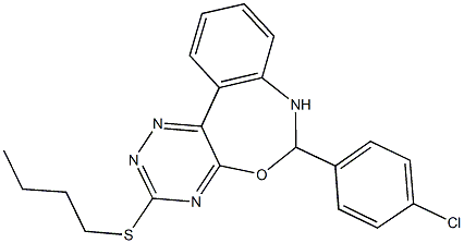 3-(butylsulfanyl)-6-(4-chlorophenyl)-6,7-dihydro[1,2,4]triazino[5,6-d][3,1]benzoxazepine Structure