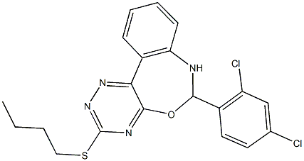 3-(butylsulfanyl)-6-(2,4-dichlorophenyl)-6,7-dihydro[1,2,4]triazino[5,6-d][3,1]benzoxazepine Structure