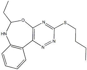 3-(butylsulfanyl)-6-ethyl-6,7-dihydro[1,2,4]triazino[5,6-d][3,1]benzoxazepine Structure