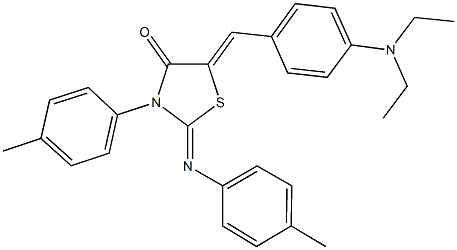 5-[4-(diethylamino)benzylidene]-3-(4-methylphenyl)-2-[(4-methylphenyl)imino]-1,3-thiazolidin-4-one Structure