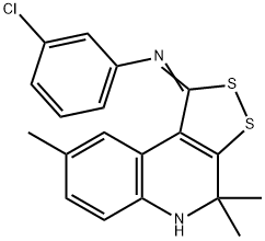 N-(3-chlorophenyl)-N-(4,4,8-trimethyl-4,5-dihydro-1H-[1,2]dithiolo[3,4-c]quinolin-1-ylidene)amine 구조식 이미지