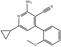 2-amino-6-cyclopropyl-4-(2-methoxyphenyl)nicotinonitrile 구조식 이미지