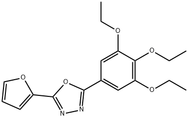 2-(2-furyl)-5-(3,4,5-triethoxyphenyl)-1,3,4-oxadiazole 구조식 이미지