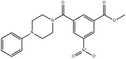 methyl 3-nitro-5-[(4-phenyl-1-piperazinyl)carbonyl]benzoate Structure