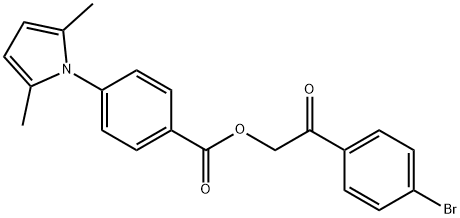 2-(4-bromophenyl)-2-oxoethyl 4-(2,5-dimethyl-1H-pyrrol-1-yl)benzoate Structure