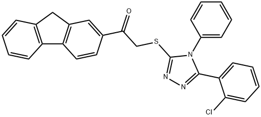 2-{[5-(2-chlorophenyl)-4-phenyl-4H-1,2,4-triazol-3-yl]sulfanyl}-1-(9H-fluoren-2-yl)ethanone 구조식 이미지