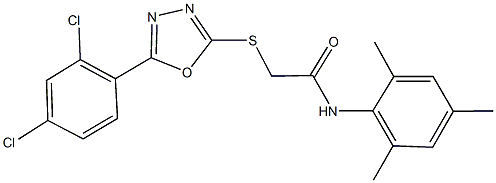 2-{[5-(2,4-dichlorophenyl)-1,3,4-oxadiazol-2-yl]sulfanyl}-N-mesitylacetamide 구조식 이미지