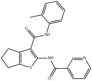 N-[3-(2-toluidinocarbonyl)-5,6-dihydro-4H-cyclopenta[b]thien-2-yl]nicotinamide Structure