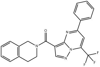 2-{[5-phenyl-7-(trifluoromethyl)pyrazolo[1,5-a]pyrimidin-3-yl]carbonyl}-1,2,3,4-tetrahydroisoquinoline 구조식 이미지