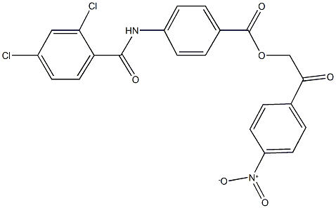 2-{4-nitrophenyl}-2-oxoethyl 4-[(2,4-dichlorobenzoyl)amino]benzoate Structure