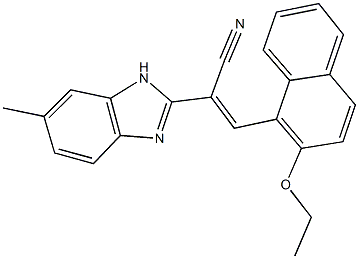 3-(2-ethoxy-1-naphthyl)-2-(6-methyl-1H-benzimidazol-2-yl)acrylonitrile Structure