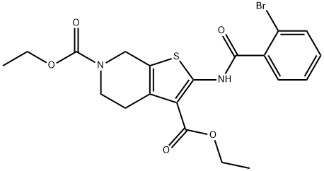 diethyl 2-[(2-bromobenzoyl)amino]-4,7-dihydrothieno[2,3-c]pyridine-3,6(5H)-dicarboxylate Structure