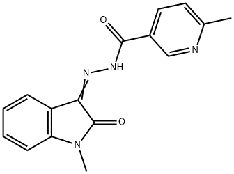 6-methyl-N'-(1-methyl-2-oxo-1,2-dihydro-3H-indol-3-ylidene)nicotinohydrazide 구조식 이미지