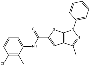 N-(3-chloro-2-methylphenyl)-3-methyl-1-phenyl-1H-thieno[2,3-c]pyrazole-5-carboxamide 구조식 이미지