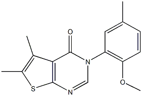 3-(2-methoxy-5-methylphenyl)-5,6-dimethylthieno[2,3-d]pyrimidin-4(3H)-one 구조식 이미지