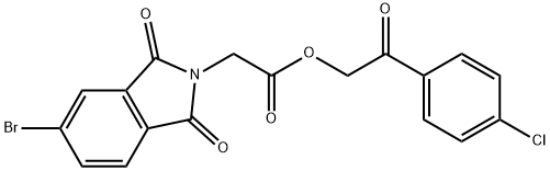 2-(4-chlorophenyl)-2-oxoethyl (5-bromo-1,3-dioxo-1,3-dihydro-2H-isoindol-2-yl)acetate 구조식 이미지