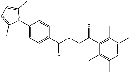 2-oxo-2-(2,3,5,6-tetramethylphenyl)ethyl 4-(2,5-dimethyl-1H-pyrrol-1-yl)benzoate 구조식 이미지