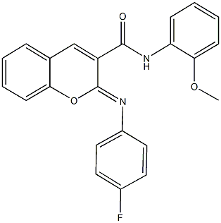 2-[(4-fluorophenyl)imino]-N-(2-methoxyphenyl)-2H-chromene-3-carboxamide Structure