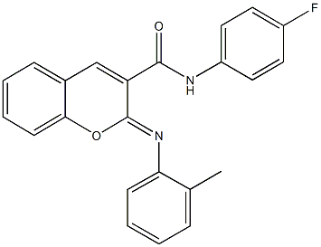 N-(4-fluorophenyl)-2-[(2-methylphenyl)imino]-2H-chromene-3-carboxamide 구조식 이미지