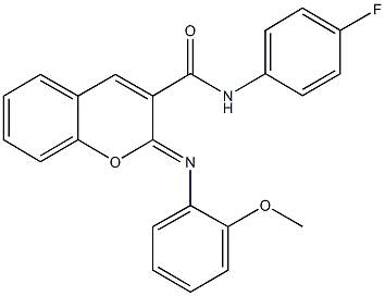 N-(4-fluorophenyl)-2-[(2-methoxyphenyl)imino]-2H-chromene-3-carboxamide 구조식 이미지