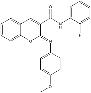 N-(2-fluorophenyl)-2-[(4-methoxyphenyl)imino]-2H-chromene-3-carboxamide Structure