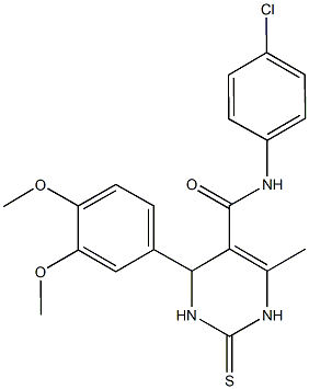N-(4-chlorophenyl)-4-(3,4-dimethoxyphenyl)-6-methyl-2-thioxo-1,2,3,4-tetrahydro-5-pyrimidinecarboxamide Structure