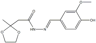 N'-(4-hydroxy-3-methoxybenzylidene)-2-(2-methyl-1,3-dioxolan-2-yl)acetohydrazide 구조식 이미지