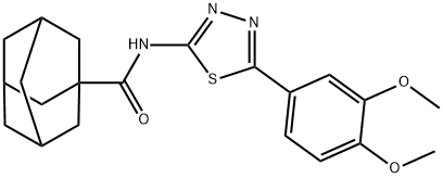 N-[5-(3,4-dimethoxyphenyl)-1,3,4-thiadiazol-2-yl]-1-adamantanecarboxamide 구조식 이미지