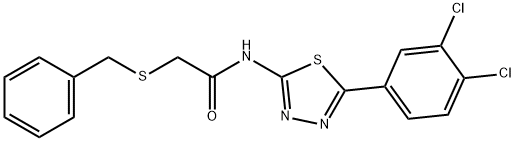 2-(benzylsulfanyl)-N-[5-(3,4-dichlorophenyl)-1,3,4-thiadiazol-2-yl]acetamide Structure