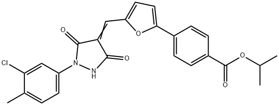 isopropyl 4-(5-{[1-(3-chloro-4-methylphenyl)-3,5-dioxo-4-pyrazolidinylidene]methyl}-2-furyl)benzoate 구조식 이미지