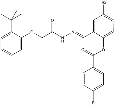 4-bromo-2-{2-[(2-tert-butylphenoxy)acetyl]carbohydrazonoyl}phenyl 4-bromobenzoate 구조식 이미지