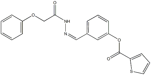 3-[2-(phenoxyacetyl)carbohydrazonoyl]phenyl 2-thiophenecarboxylate 구조식 이미지