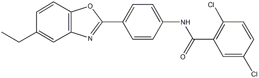 2,5-dichloro-N-[4-(5-ethyl-1,3-benzoxazol-2-yl)phenyl]benzamide Structure