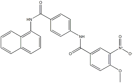 3-nitro-4-methoxy-N-{4-[(1-naphthylamino)carbonyl]phenyl}benzamide 구조식 이미지