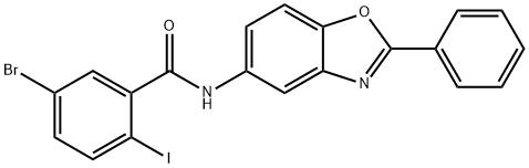 5-bromo-2-iodo-N-(2-phenyl-1,3-benzoxazol-5-yl)benzamide Structure